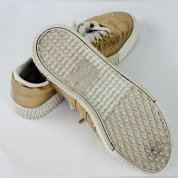 Adidas Sambarose Gold Metallic Shoes Women’s Size 7 Platform Sneakers - Picture 8 of 9